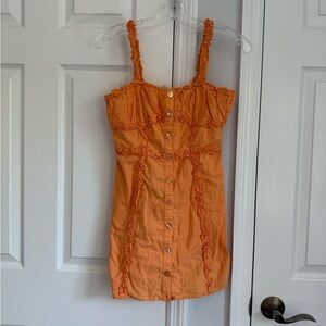 Urban Outfitters Orange Ruffle Mini Dress